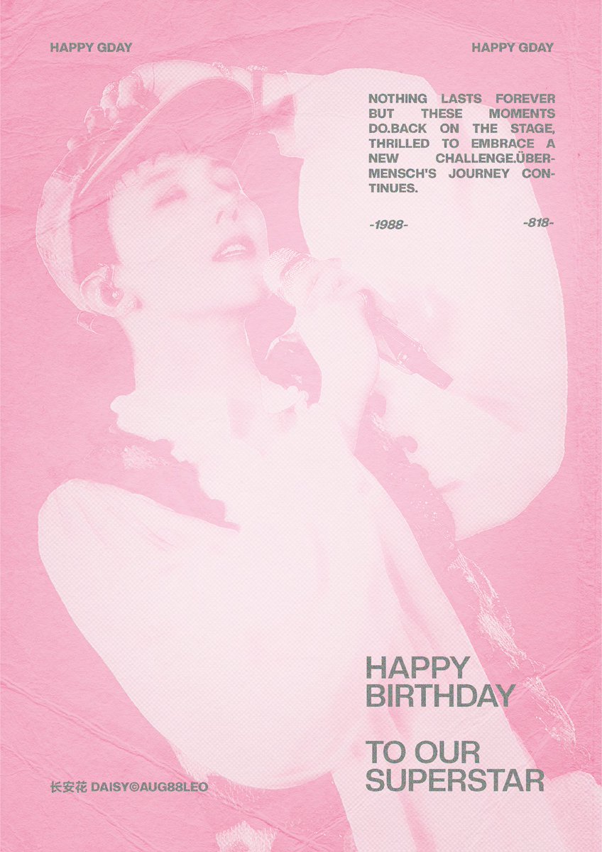 Aug88Leo's tweet photo. HAPPY BIRTHDAY TO OUR SUPERSTAR 

I still cannot forget that boy on the stage—
the boy who has been running forward tirelessly since he was a kid,
the boy who light up our sky,
the boy who has filled more than half of our lives,
the boy we will always love.

Dear G @IBGDRGN love Ü
You are always gonna be the one 

#gdragon #gd 
#꽃잎하나_더해_권지용_사랑해
#HappyGDay2026