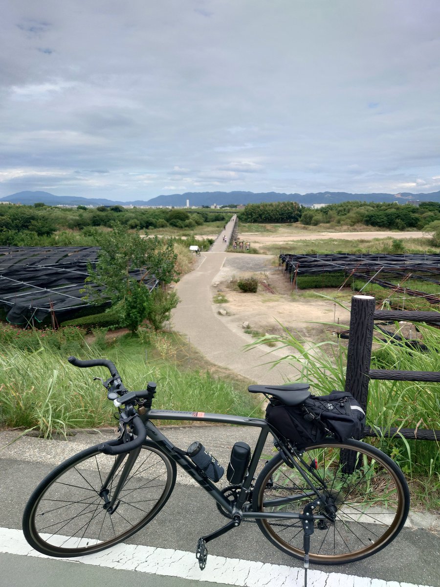 ganobell's tweet photo. 今日はのっとおりたたぶ。
フォロワーさんの流れ橋の写真みて八幡木津自転車道走りたくなり、実行(⁠ ⁠╹⁠▽⁠╹⁠ ⁠)
写真映えしない&amp;怪しい天気の中、無事雨も降られず完走。
やっぱ走りやすい道は良き。
涼しく快適なライドでした。(⁠*⁠´⁠ω⁠｀⁠*⁠) https://t.co/hwfmJ5U5hz