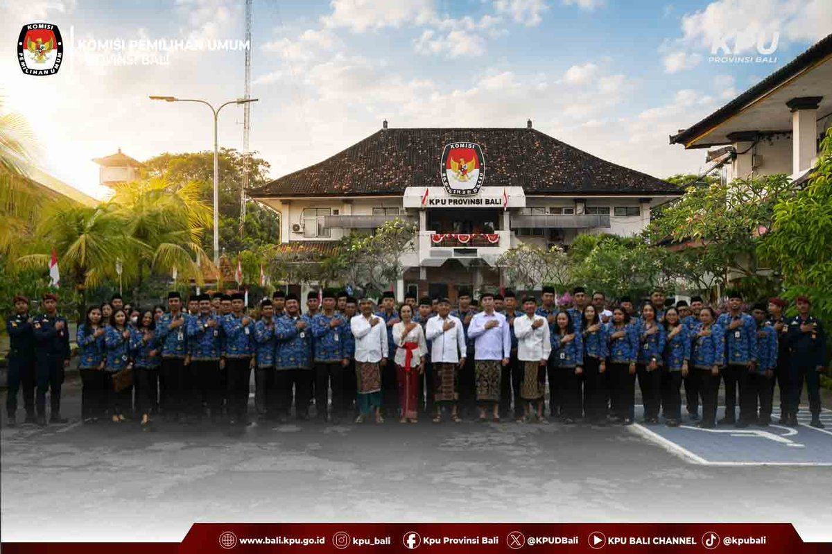 kpu_bali's tweet photo. #temanpemilih - KPU Provinsi Bali melaksanakan Upacara Peringatan Hari Ulang Tahun (HUT) Ke-81 Kemerdekaan Republik Indonesia, Senin (17/8/2026). 

#kpumelayani #kpubali @KPU_ID https://t.co/Oc5DYfIwv3