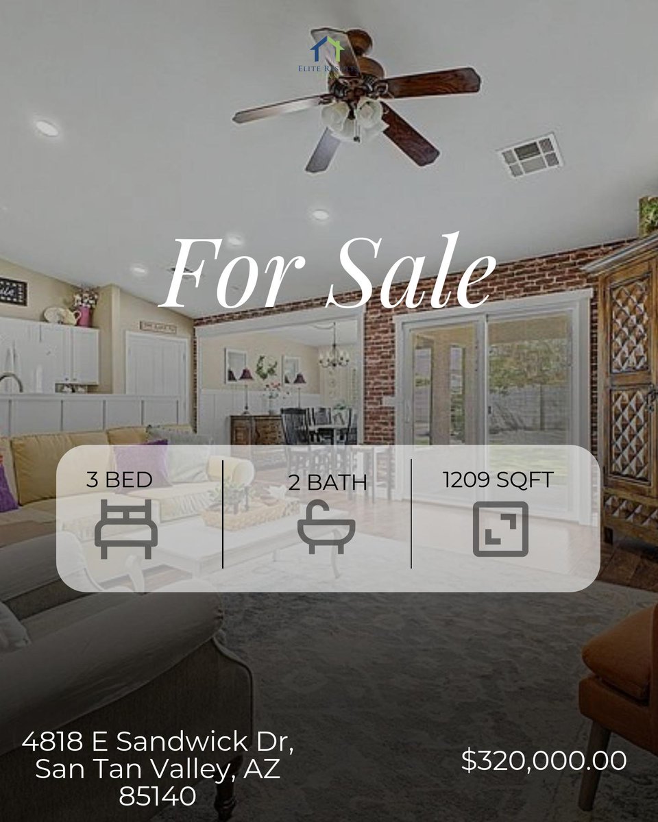 robhrealtor's tweet photo. 🏡 San Tan Valley Gem! 4818 E Sandwick Dr is $320k. This 3BD/2BA charmer features vaulted ceilings &amp; a great yard. DM to tour! https://t.co/yQY4xh6x6l