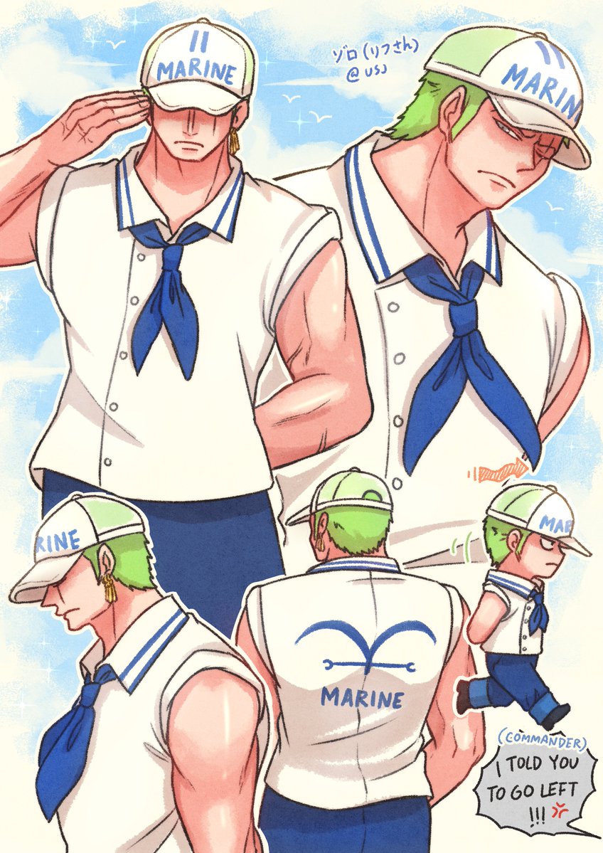 Meganejin_'s tweet photo. Marine Zoro 🫡⚓

Inspired by my fav actor at USJ (リフ) who played Zoro at Sanji's restaurant last year 😂 He's my top 1 fav USJ Zoro ever! https://t.co/px1uPHJirK