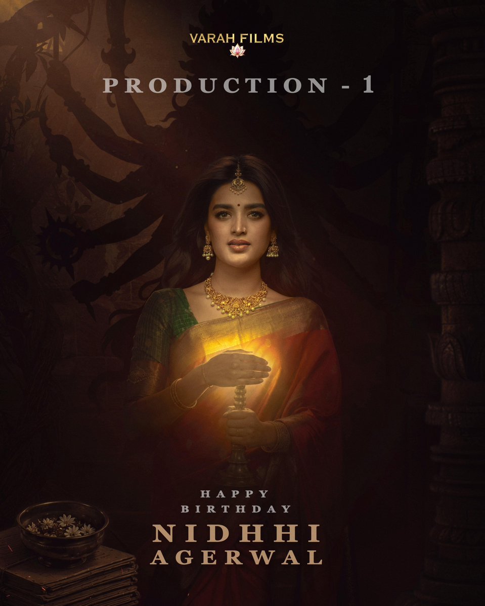 ToouringTalkies's tweet photo. A NEW JOURNEY BEGINS. A NEW WORLD TAKES SHAPE.

With the Pooja Ceremony, #VarahFilms  #ProductionNo1 officially begins its journey. Today we celebrate the one at the heart of it.

Happy Birthday, @AgerwalNidhhi ❤️ 

@srini_gopisetti @suneethpadolker @UrsVamsiShekar @Varahfilms https://t.co/xQYjwJUbAT