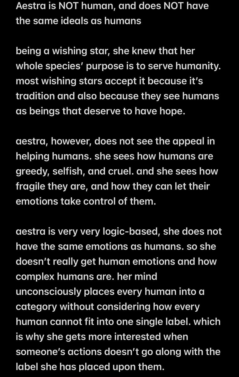 chaoranram's tweet photo. some aestra infodump which i think doesn’t completely describe her as a whole yet cuz she’s so complex ouugh https://t.co/3F1syuPsZr