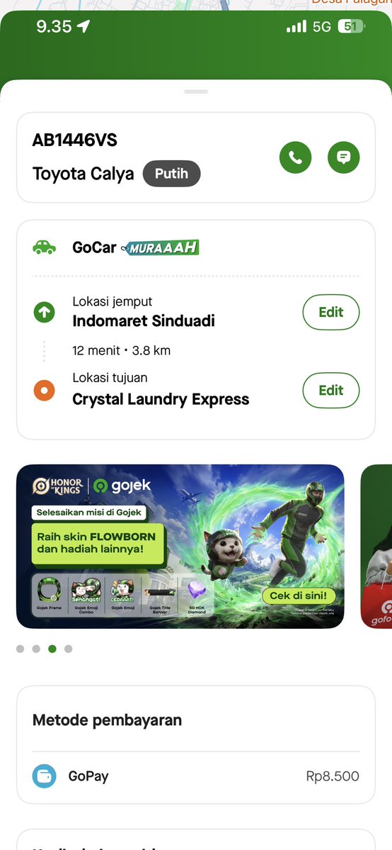 ffxxry's tweet photo. Dapet gocar 8.5k gw cancel bukan apa2 cuma kasian kost gw masuk masuk gang😔😭 https://t.co/RTUzoVoD2Y