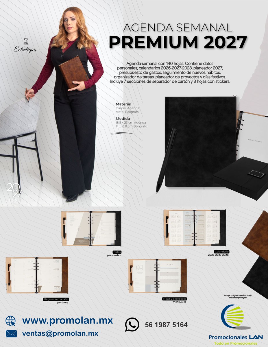 PromoLan's tweet photo. AGENDAS EJECUTIVAS 2027
Organiza tus metas y proyecta tu marca con estilo. Agendas ejecutivas personalizadas, ideales para empresas, colaboradores y regalos corporativos. https://t.co/fV0ZJUGNg5
