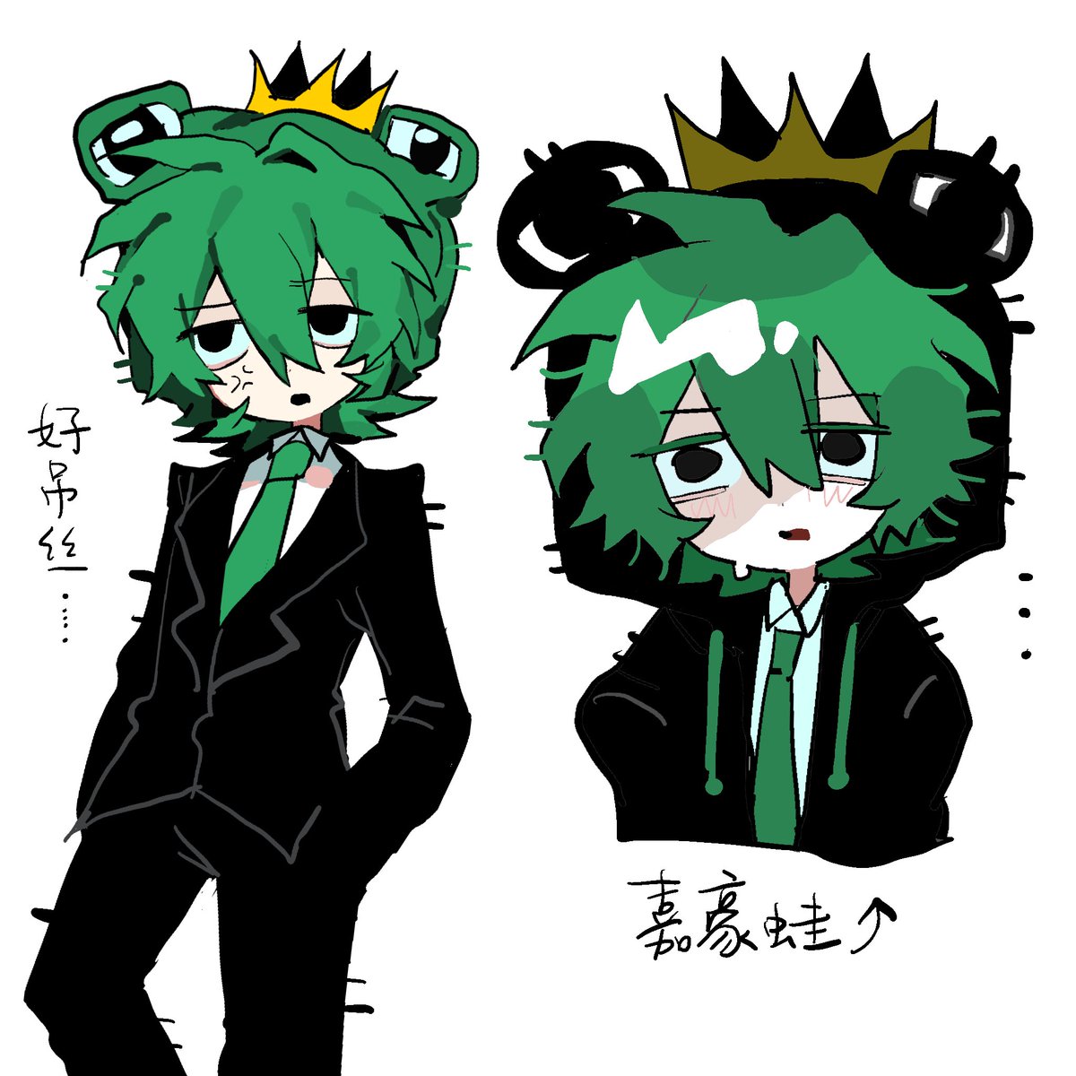 onereasonspd6's tweet photo. 发一下之前画的蛙！
设定来自@MorrisonPe84325 ～
#froggydude #mcyt https://t.co/6PBEe75wY8