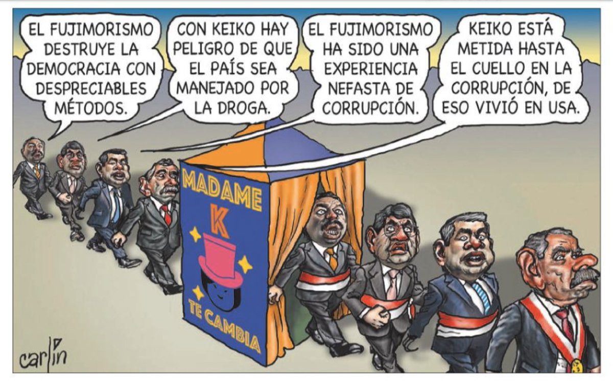 eloymarchan's tweet photo. "Madame K" y su truco de metamorfosis-hipnosis. La lista de las "víctimas" cada vez crece más.
Calincatura de @tovar_samanez publicada hoy en @larepublica_pe. https://t.co/vUT8cIBxY0