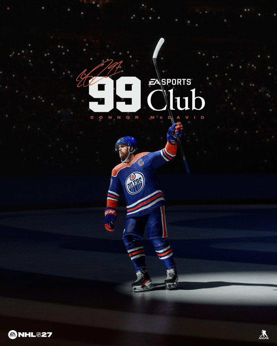NHL: A 99 for No. 97.

Connor McDavid is officially the inaugural member of the EA SPORTS NHL 99 Club in NHL 27 👏

Pre-Order