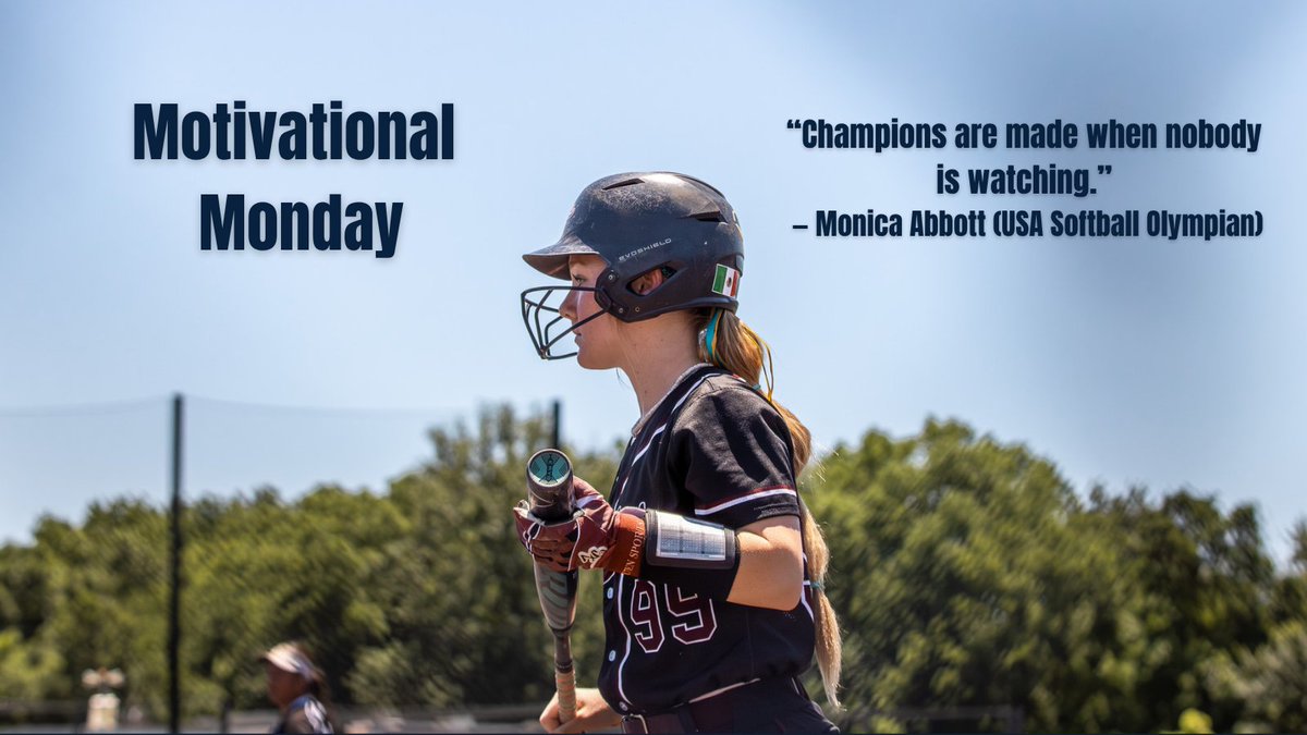 TGETalent's tweet photo. Motivational Monday 💪

“Champions are made when nobody is watching.”
— Monica Abbott 

Elite fastpitch is built here.🥎  #TopGunEvents #MotivationalMonday https://t.co/l6QXL3qPPz