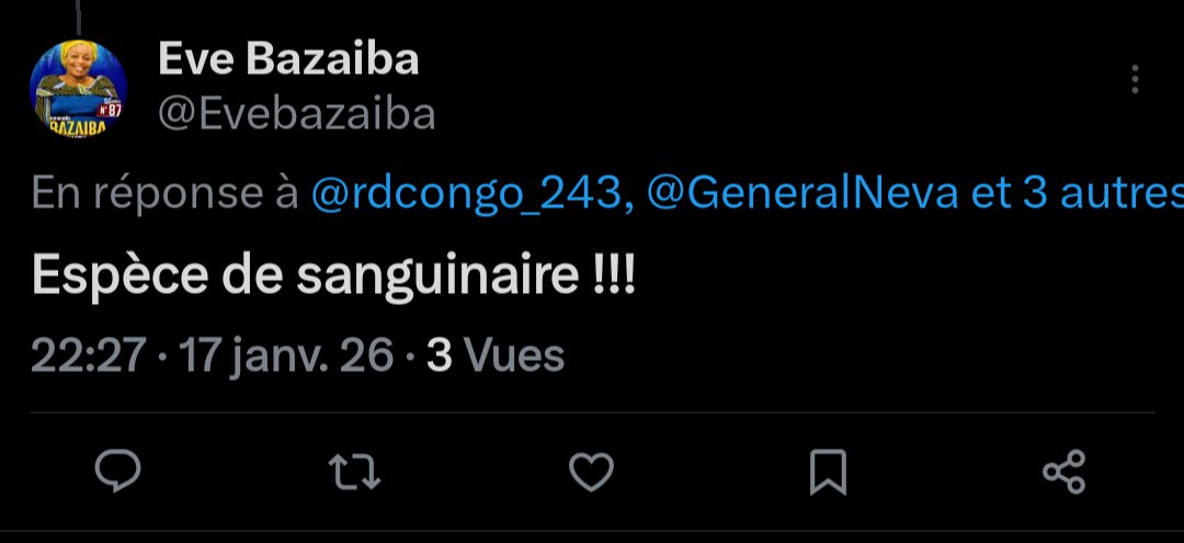 Fabfm28's tweet photo. @peroluwara1 @firminmvonde Je souhaite porter plainte contre Mme Ève Bazaiba, ministre des Affaires sociales, pour des propos que je considère comme injurieux. Le 17 janvier 2026, elle m’aurait traité d’« espèce de sanguinaire ». Je demande que ces faits soient examinés conformément à la loi. https://t.co/snfIUoZJyl