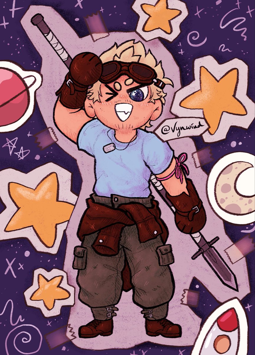 vynwind's tweet photo. scrapbook 🪐🚀⭐️🌙

《 #FF7 II #FF7Art II #CidHighwind II #VWArt 》 https://t.co/HMb4b3mVeN