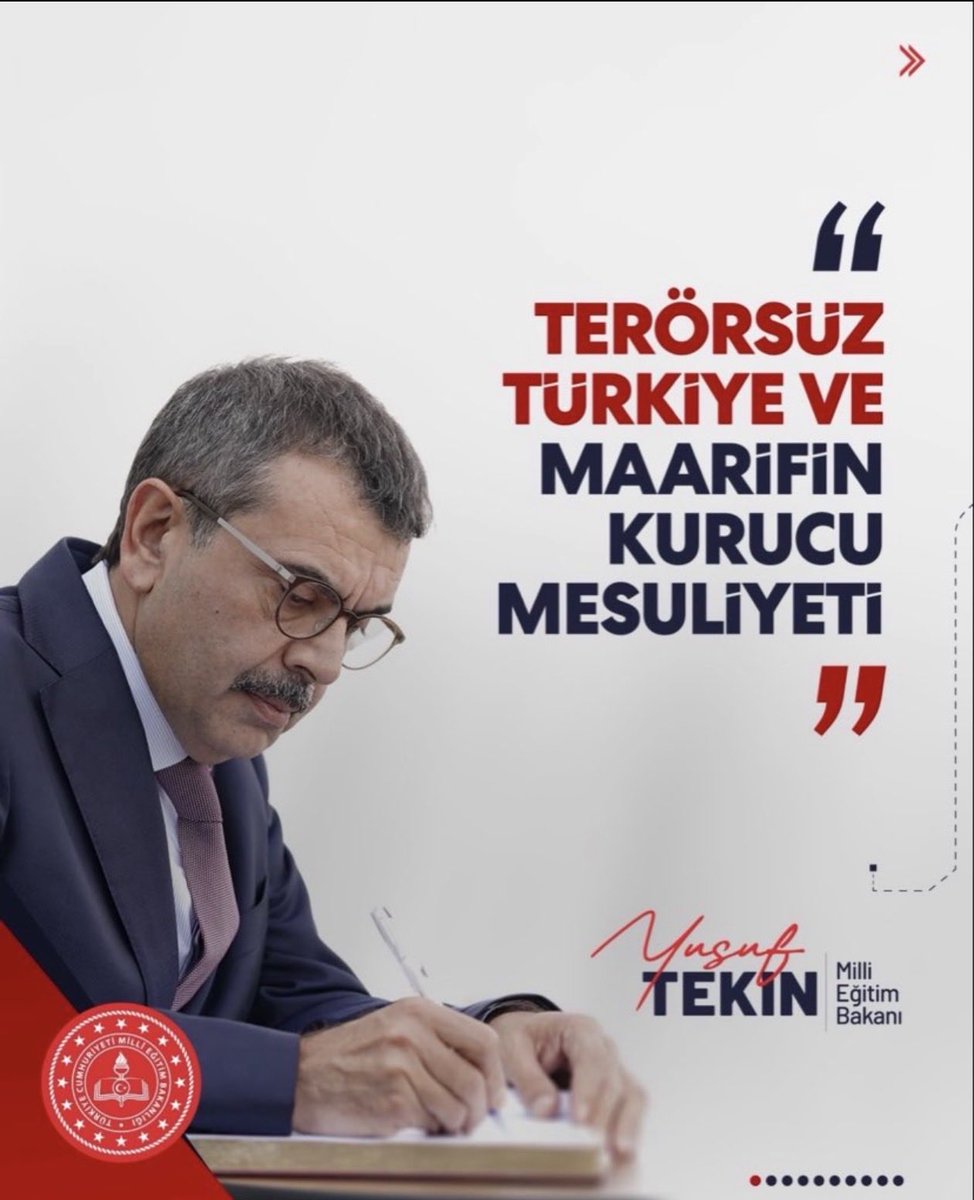TayfunOzyolcu's tweet photo. Milli Eğitim Bakanı Yusuf Tekin:

''Üzerinde yaşadığımız coğrafya, binlerce yıllık bir arada yaşama kültürünün dünyaya örnek gösterildiği köklü bir geleneğe sahip.

Sadece güvenlik odaklı dar bir perspektiften çıkarak, enerjimizi bu binlerce yıllık mirasın üzerinde, eğitimle, bilimle ve kültürle yükselecek bir 'Türkiye Yüzyılı' inşa etmeye harcayacağız.''