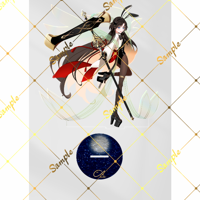 Terutsuki217's tweet photo. Fate/GrandOrderの両儀式（玉兎輝夜）の両面アクリルスタンドをBOOTHにて頒布いたします。両面印刷されていますが表裏同じ絵柄です。
ほぼフチなしのため、キャラクターが実在しているように、現実の風景に溶け込みます。
高さは約20cm、イラストレーターはおかか様です。 https://t.co/TmuDAdFTtj