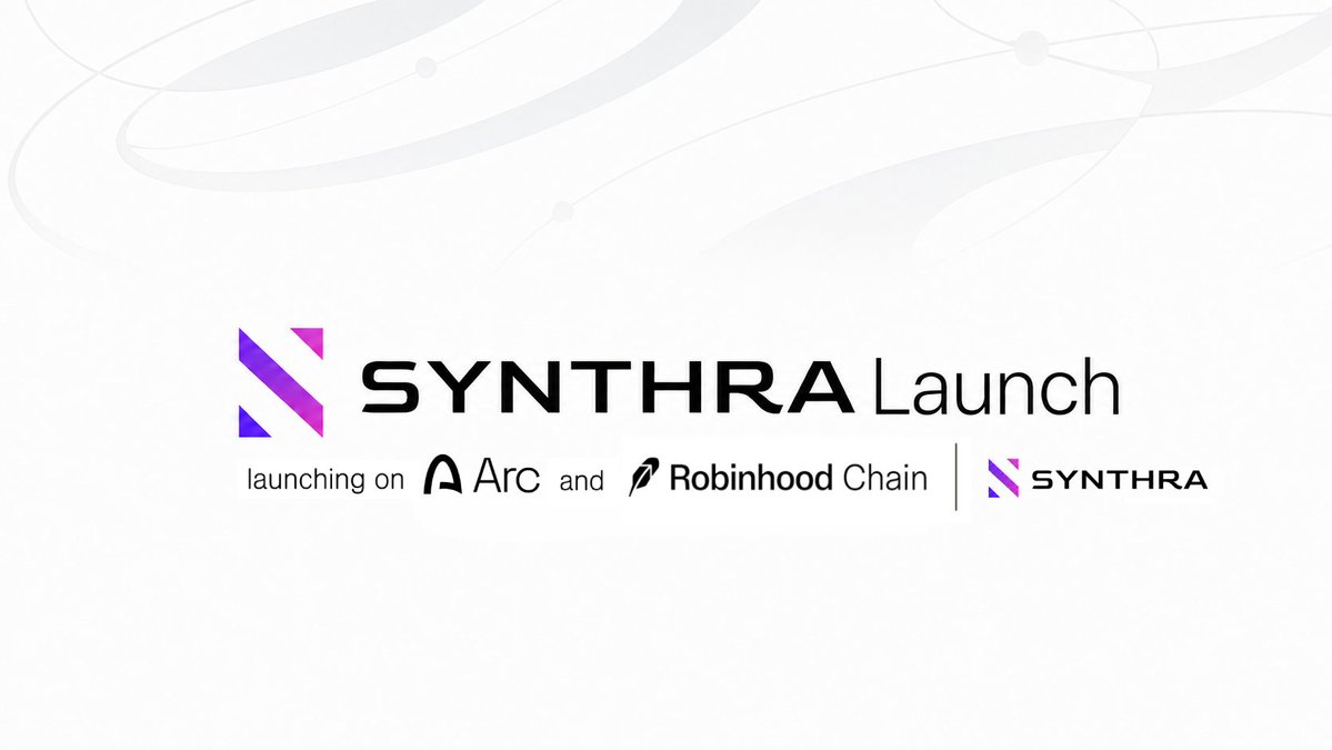 synthra_finance's tweet photo. Create, discover, and trade new tokens through a seamless onchain experience, launching on @Arc and @RobinhoodCrypto Chain.

Built directly into the Synthra ecosystem.

One layer. All markets. https://t.co/iLzYvre9pP