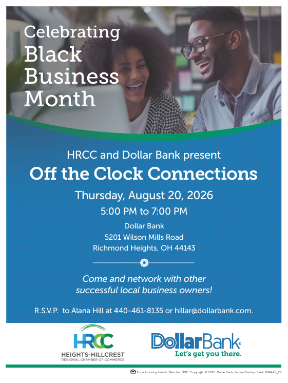 HRCCEmpowers's tweet photo. Join us this Thursday for Off the Clock Connections at Dollar Bank in Richmond Heights.

Connect, eat and drink with HRCC members and potential members.

Register here: https://t.co/CRsOHGl92S https://t.co/HtEeyb0Q10