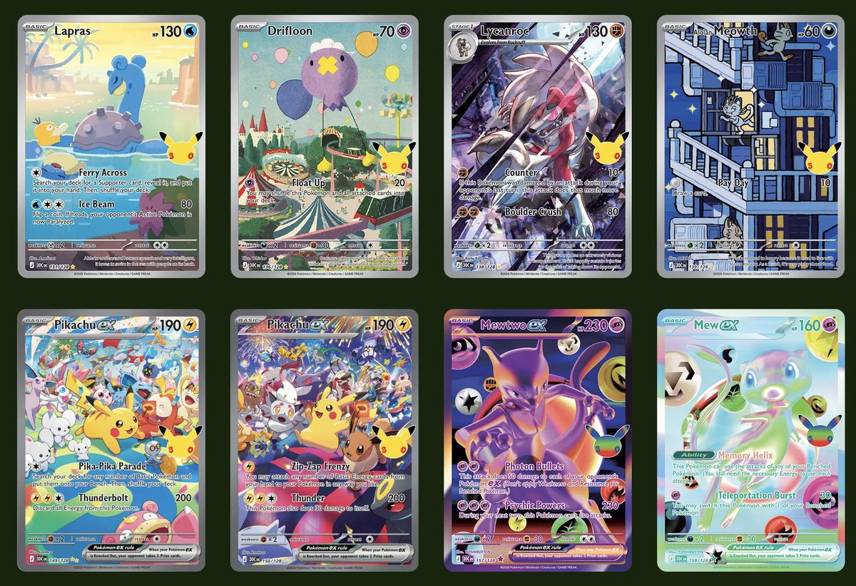 mewnws's tweet photo. Hit rate for an SIR in the Pokemon 30th Celebration set is 1 in 20 packs

Hit rate for a legendary reprint card seems to be about 1 in 15

Hit rate for an IR seems to be between 1 in 5 and 1 in 10

Based on data from 500 packs https://t.co/j3hCmnnS1m