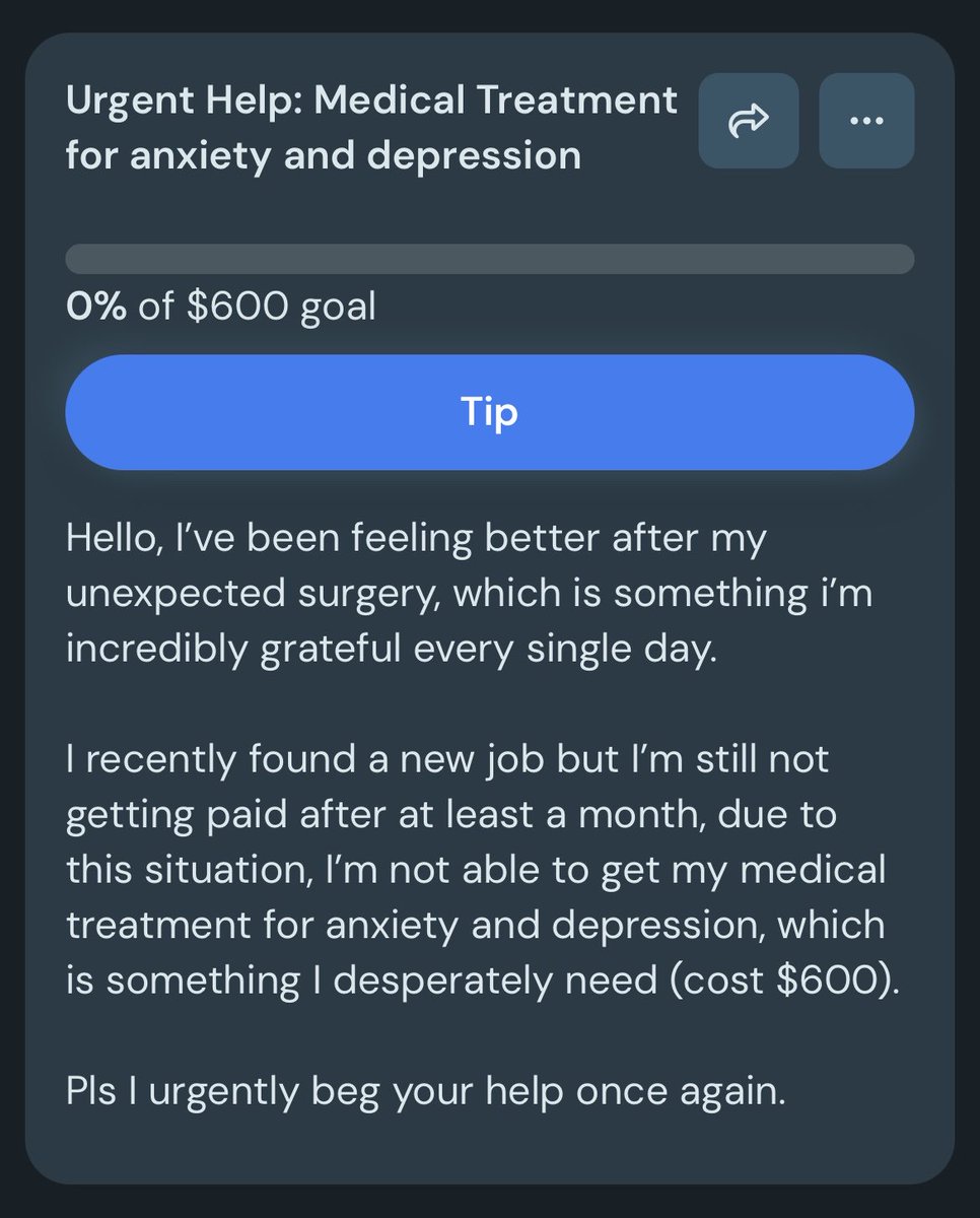 Enoctis93's tweet photo. Urgent help needed pls! 
I’m no longer able to afford my medical treatment for anxiety and depresion which cost $600. I recently got a new job but I wont be getting paid until next month! Pls I beg anyone help right now 

https://t.co/5YcO2QR5Jx https://t.co/JfzyHpmhFE