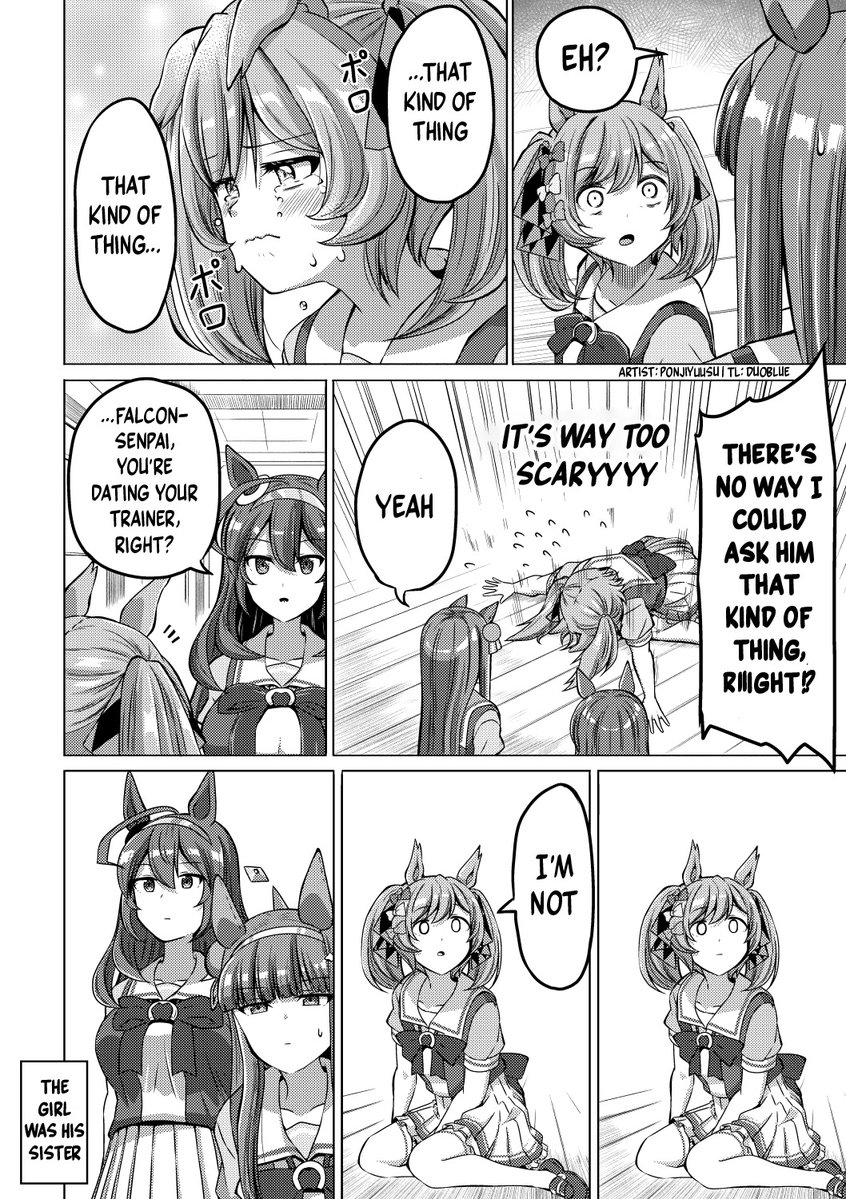 duoblues2's tweet photo. Trainer's cheating on Falco
Artist: ponjiyuusu
#ウマ娘 #ウマ娘英訳 #Umamusume #UmaTranslations https://t.co/ccLbOrrGAP