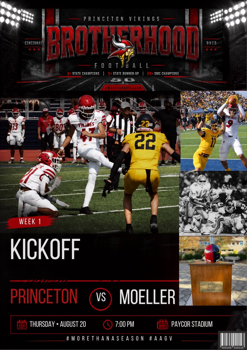 VikeNationFB's tweet photo. 1️⃣ 𝙒𝙀𝙀𝙆 1. 𝙆𝙄𝘾𝙆𝙊𝙁𝙁.
🏈 vs. Moeller
🗓️ Thursday, August 20 
⏰ 7:00 PM
📍 Paycor Stadium
🎟️ https://t.co/KwZ8euvyQJ

#ᴍᴏʀᴇᴛʜᴀɴᴀꜱᴇᴀꜱᴏɴ #ᴠɪᴋɪɴɢʙʀᴏᴛʜᴇʀʜᴏᴏᴅ #ᴀᴀɢᴠ https://t.co/A6Jy8xo2A9