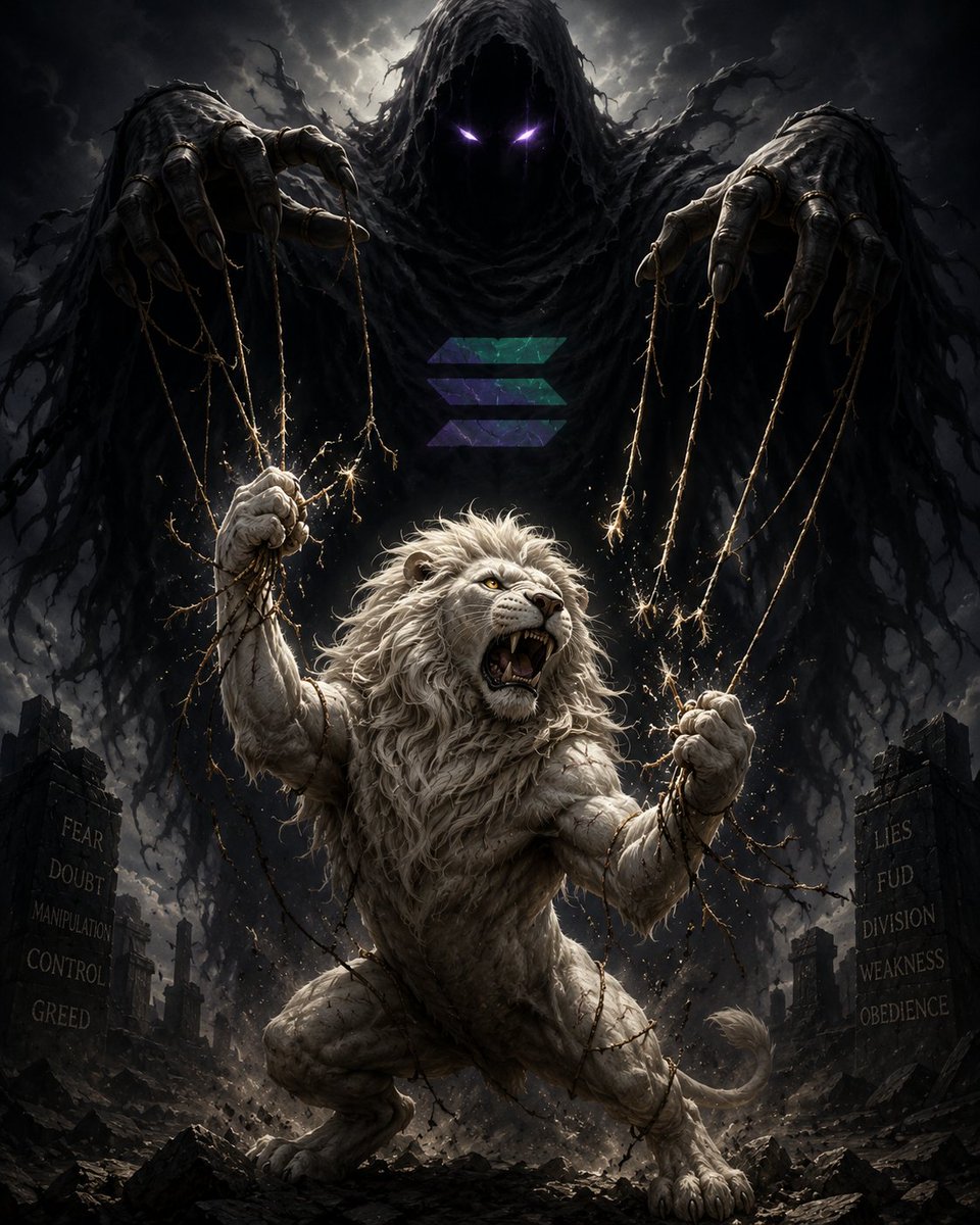 thewhitelion26's tweet photo. The greatest battles are never fought in the market.
They're fought against fear, doubt, manipulation, greed, lies, and the need for approval.
Break the strings. Reject the illusion. Choose your own path.
The white lion doesn't follow the narrative.
$COURAGE 🦁

Dveq2rabHNdZW1YR5ZSECSnPkrcV5ZVGjKSMXD6Bpump