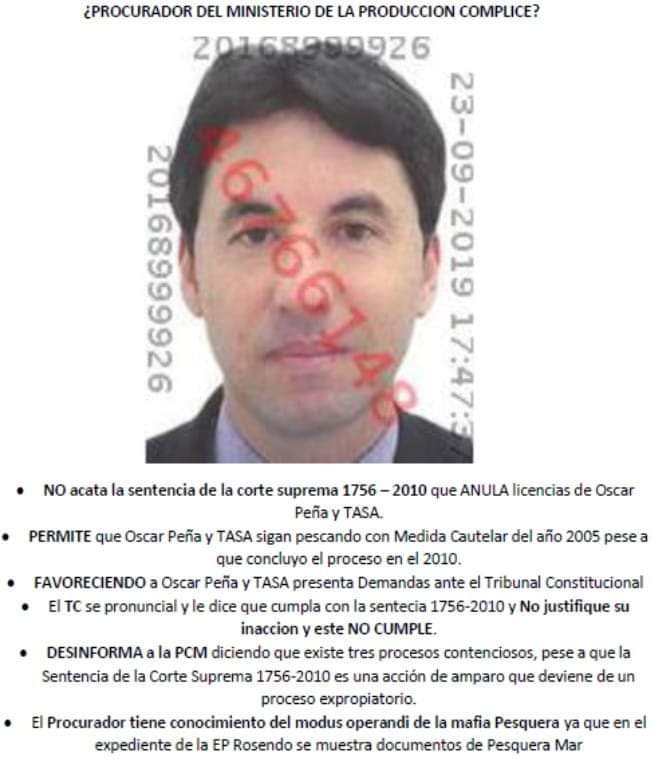 erick_bulos's tweet photo. @KeikoFujimori el sector pesca está tomado por la mercantilista @SNP_Peru y sus socios los BRESCIA. 
Topos en el propio ministerio influyen a favor de las Pesqueras industriales.
Además los blindan evitando pago de multas y hasta logran que no se cumpla una sentencia suprema de Sala Constitucional.
La intervención del Ministerio de la producción resultaría beneficioso ya que desde el gobierno de Toledo con Javier reate y de la cabeza se formó un club que trafica con cuotas pesqueras.
Todo está probado y es un Latrocinio que se sostiene en una medida cautelar vencida. Indignante!!!!!