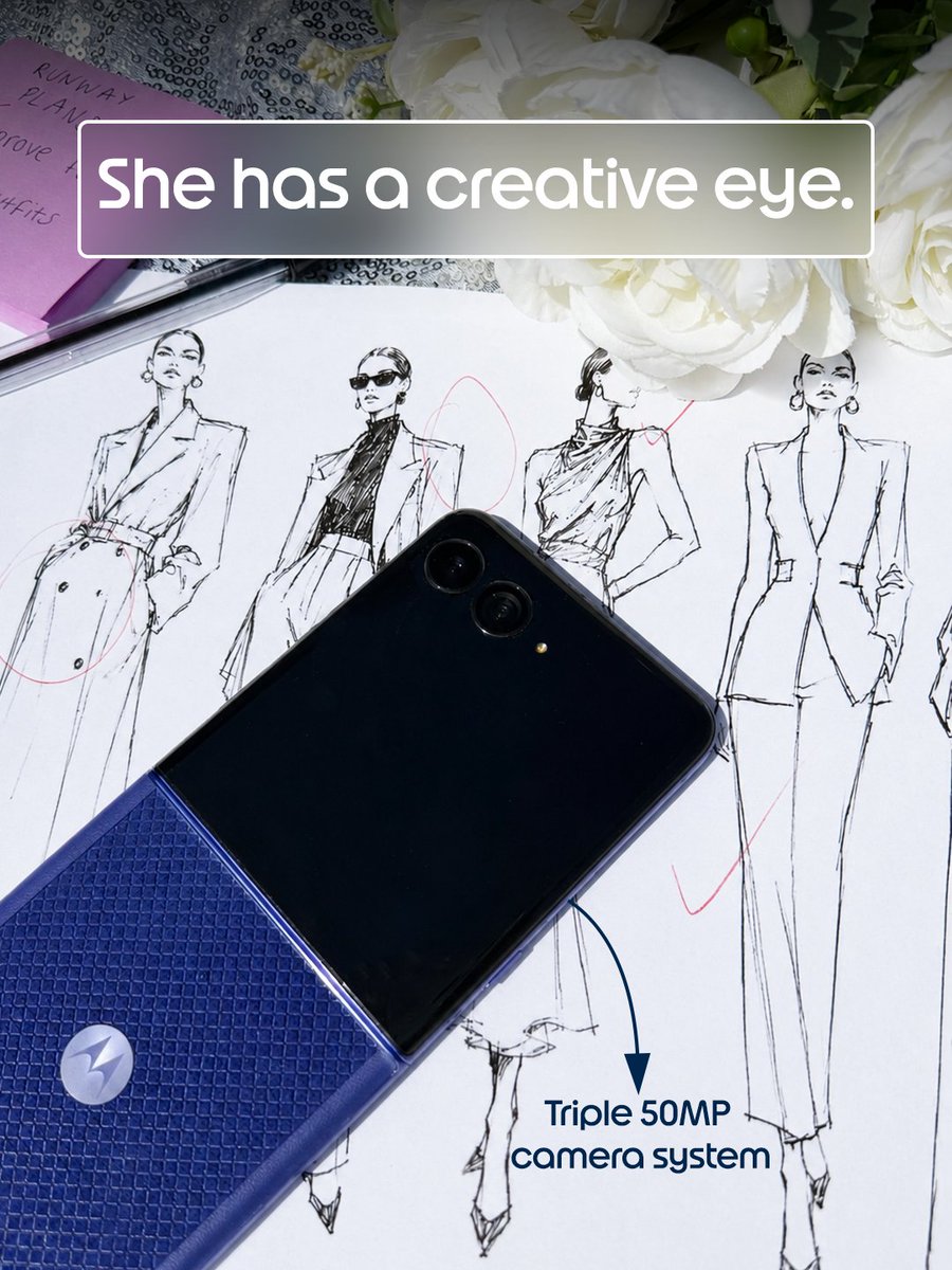 motorolaUK's tweet photo. Miranda Priestly carried the iconic Motorola razr V3 in #TheDevilWearsPrada. Nearly 20 years later, we think she'd still be reaching for a razr.

This time? The razr 70 ultra. Same iconic flip, reimagined for today.

#motorolarazr #razrv3 #razr70ultra #flipphone https://t.co/0ZnzDz5PwS