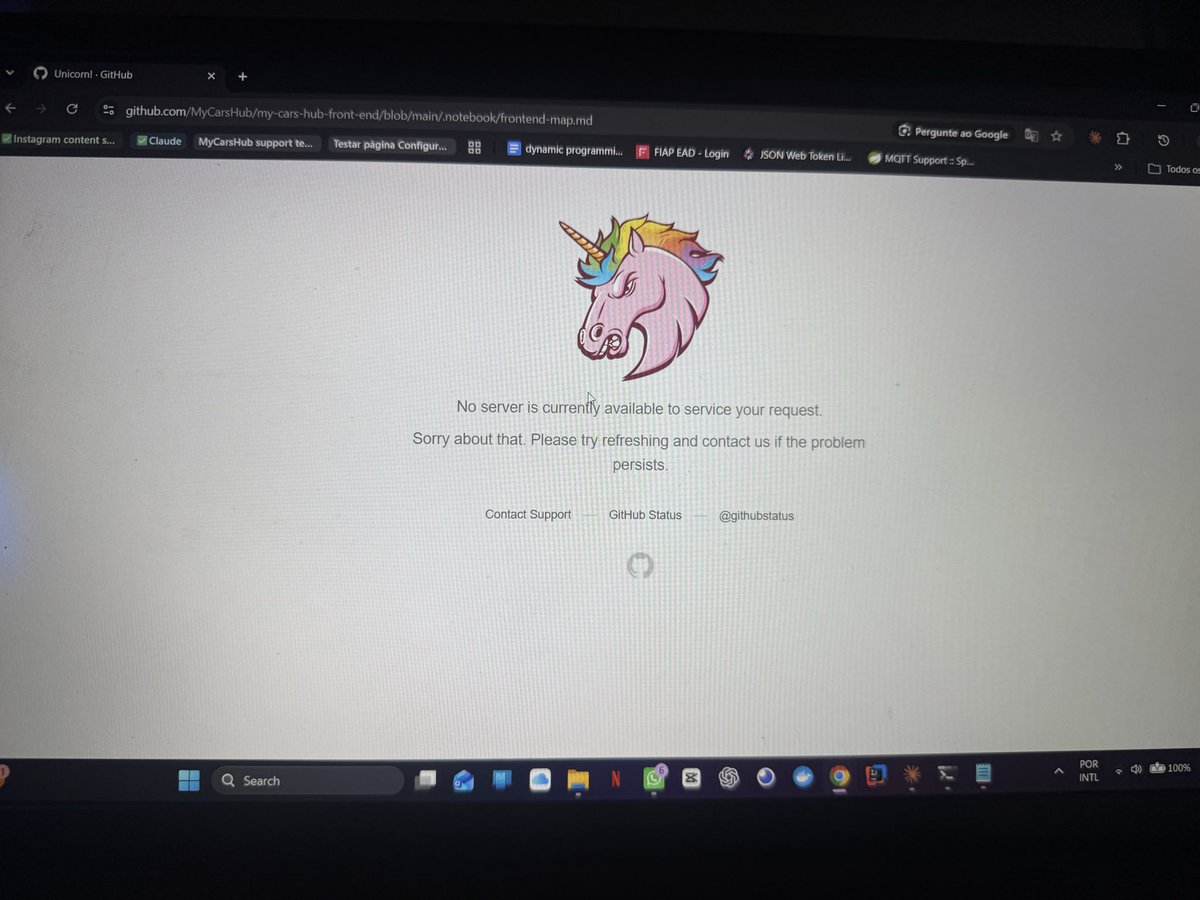 lorrandev's tweet photo. GitHub com a mesma vontade que eu na segunda… https://t.co/pDOycNow1d
