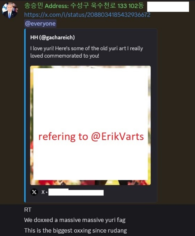 FuckGachaGrail's tweet photo. Part 2 (extortions and doxxing):

Besides non MC artists, they target everyone they dislike or are against them (which is basically the whole community)

I'm including stuff here way beyond the previous point They plan and do extortion and doxxing https://t.co/As9T24Q5V8