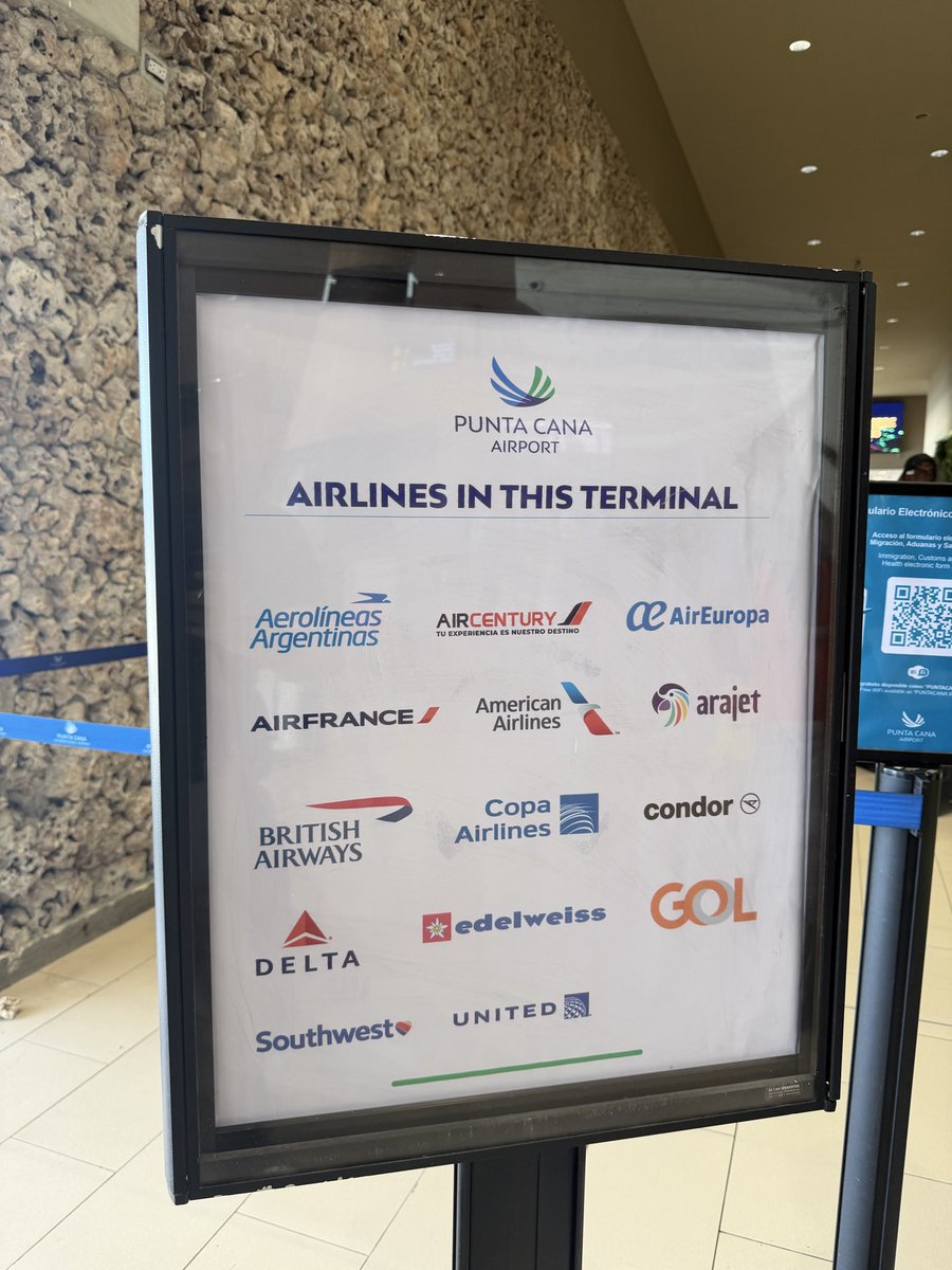 WilMochileando's tweet photo. Esta es la cantidad de aerolíneas internacionales que vuelan a la Terminal B de Punta Cana, convirtiéndola en una de las mejor conectadas del Caribe. 

Puerto Rico tiene excelentes conexiones con Estados Unidos, pero urge una estrategia a largo plazo que fortalezca la conectividad internacional y atraiga más turismo global. ✈️🌎