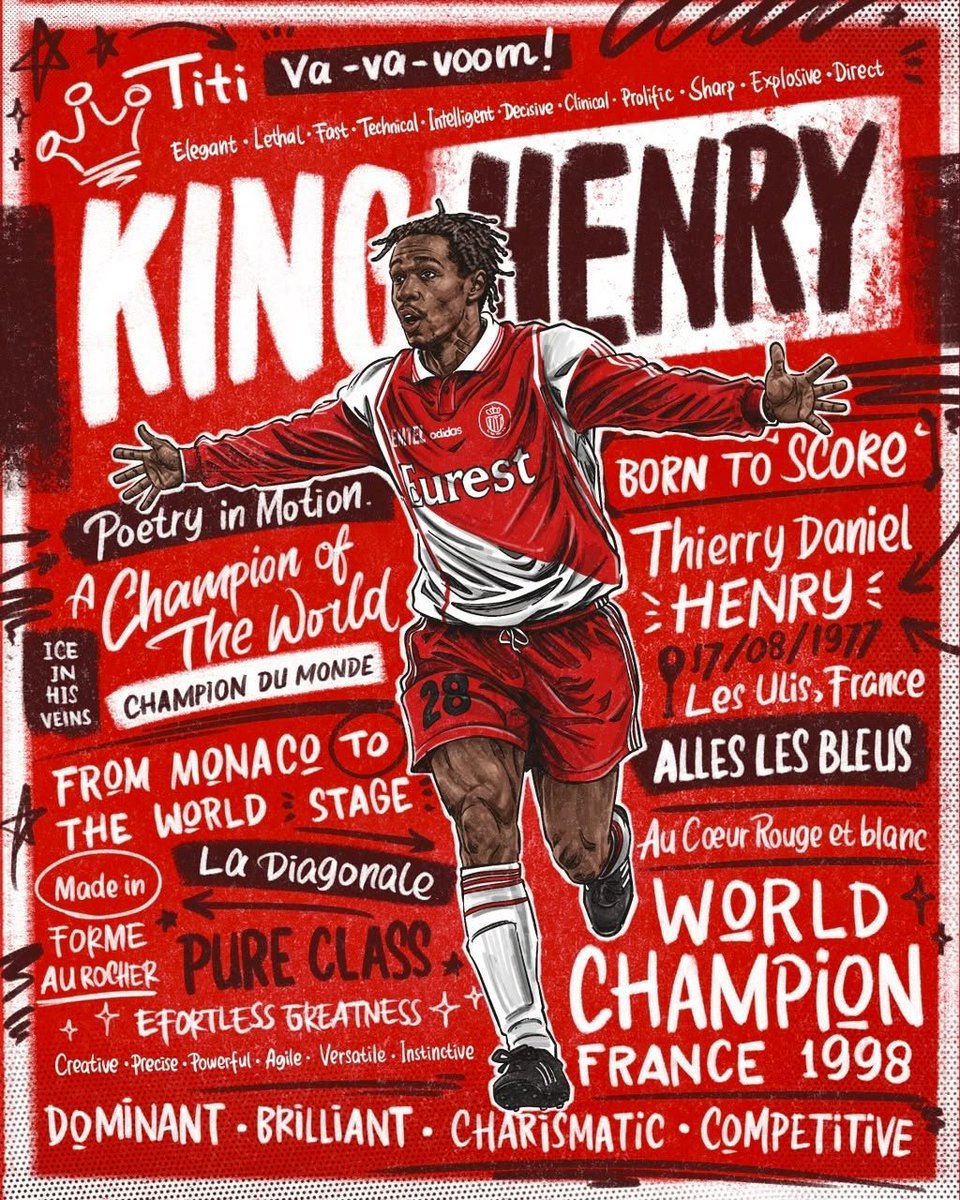 AS_Monaco_BR's tweet photo. Revelado pelo Monaco. Direto para a história do futebol 🇲🇨✨

Feliz aniversário, Thierry Henry! 🎂❤️🤍 https://t.co/9DuDmQ09Xb