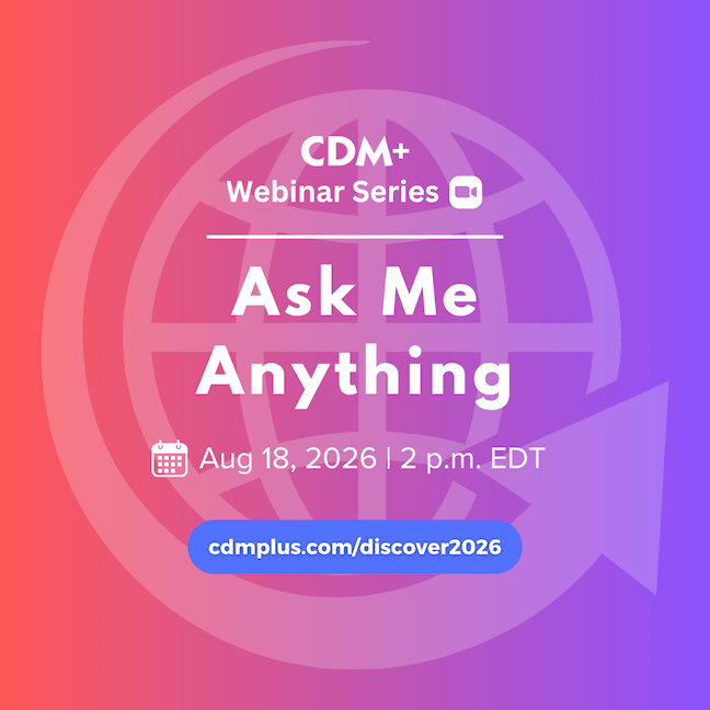 cdmplussoftware's tweet photo. Don’t miss our Ask Me Anything Discover Webinar, tomorrow August 18, 2026 at 2 PM EDT, with Suran Systems, Inc. CEO Alex Clay.  

Sign up here: https://t.co/8sTS54YhdW https://t.co/ULj43E1bux