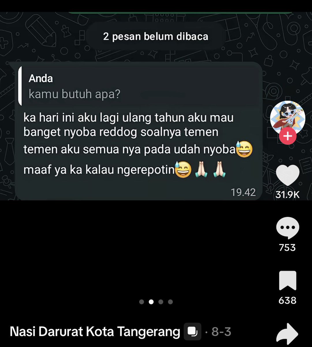 pistaciyou's tweet photo. apalah aneh aneh bgt orang ya..judulnya aja nasi darurat tapi minta bantuannya buat beli seblak, gacoan, reddog, bahkan yg lebih parah beli kue ultah buat pacar anjir😭😭😭😭 kalo gw jadi kakaknya udah gw orderin gofood tapi bayarnya COD https://t.co/EyUXLKc7Wi