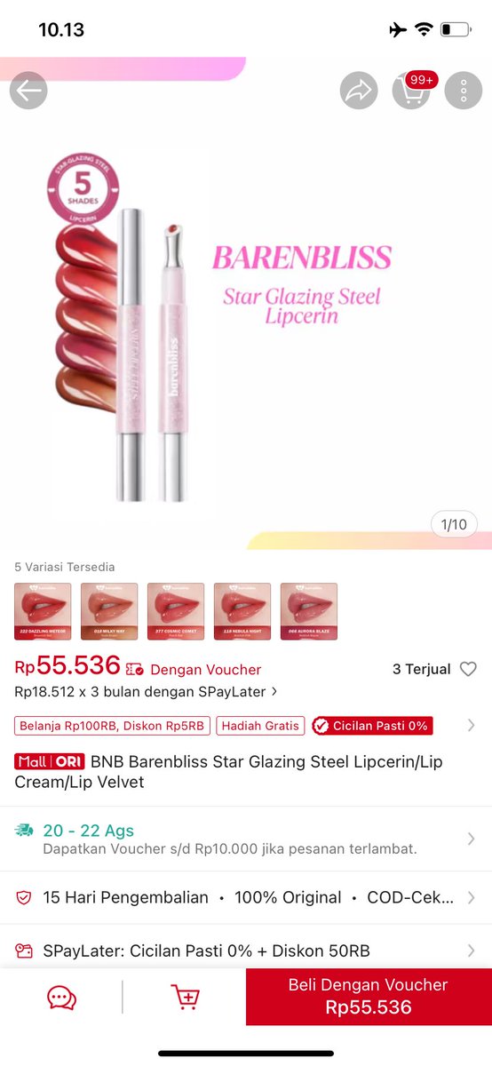 brve54's tweet photo. @richpearlbelle lip cerin dari bnb, 25k aja, shade milky way sama nebula night, dijual karna cuma buat review konten. https://t.co/J7qM6qR8Zp
