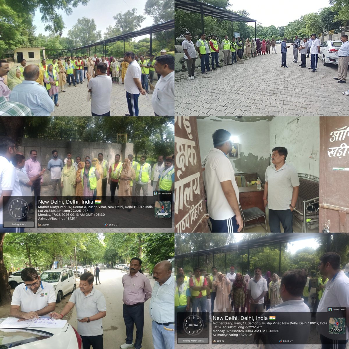 DCSOUTHZONE's tweet photo. Inspection at Pushp Vihar to review attendance and cleanliness under the leadership of the Deputy Commissioner South Zone, along with AC, SS & SIs. Met with Safai Karamcharis to discuss key issues and motivate them for better sanitation services.
#MCDDelhi #SouthZone #PushpVihar https://t.co/k2hxXA4dE4