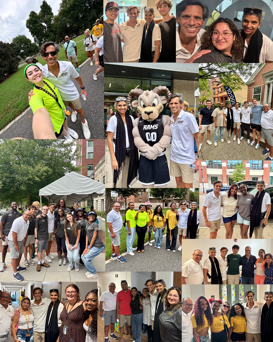 VCUpresident's tweet photo. Feeling very fortunate to have met so many incoming students at @vcu's move-in this weekend! Hope to see everyone today at New Student Convocation, followed by the Ram Spirit Walk and Monroe Park block party. https://t.co/GkW2YuN29u
