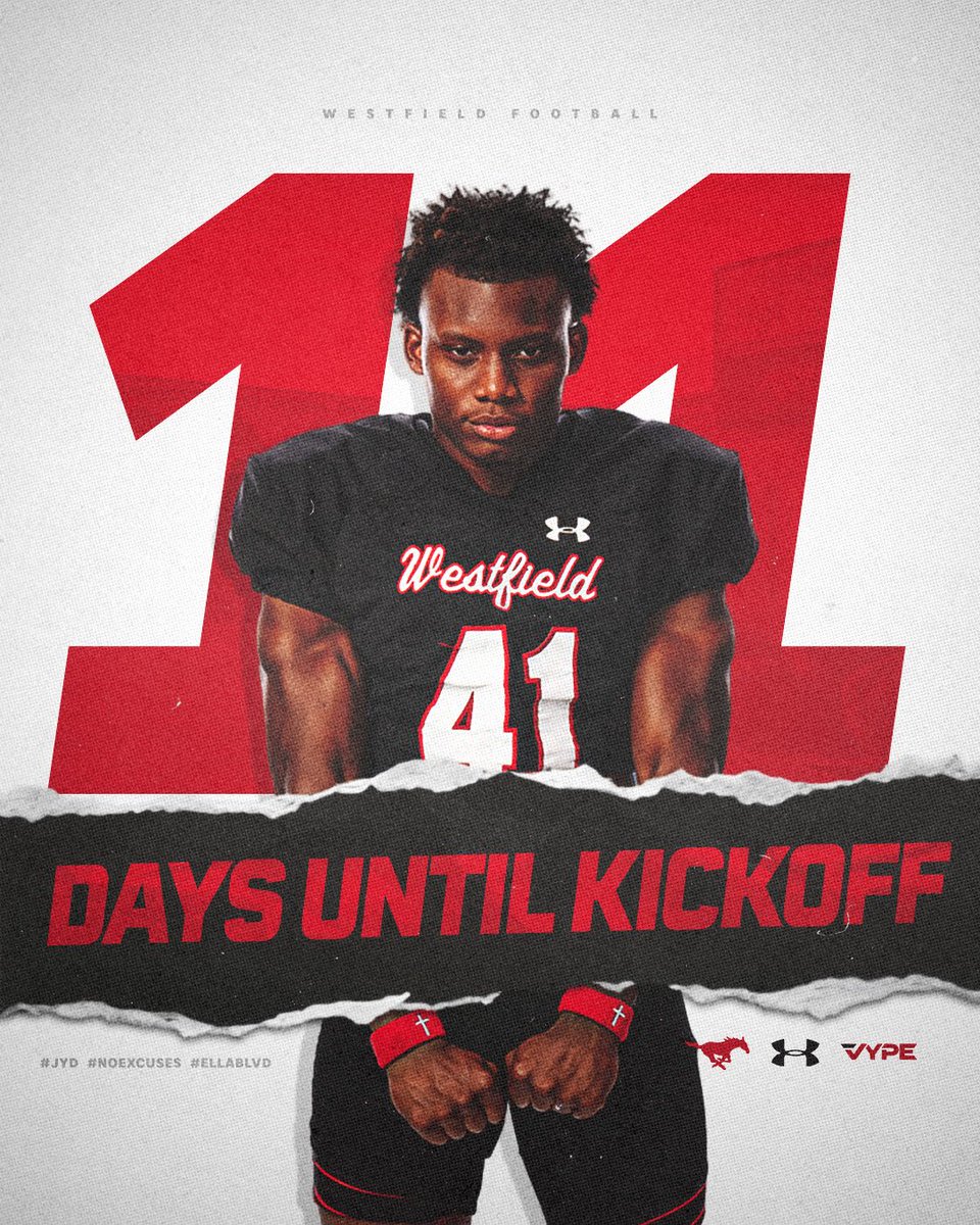 fb_westfield's tweet photo. 🏈 11 Days until Kickoff 🏈 

@Talibf44 

@DezBlackCoach @whsmustangs @DerrellOliver @LauraH1431 @MustangATs @SpringISD @CoachMorales56 @coach_u87 @Coach_Bragg @CoachHyp13 @MiltonJavid @Coach_Goodrich @DerekLaMothe2 @CoachJack74 https://t.co/WQudrpnclp
