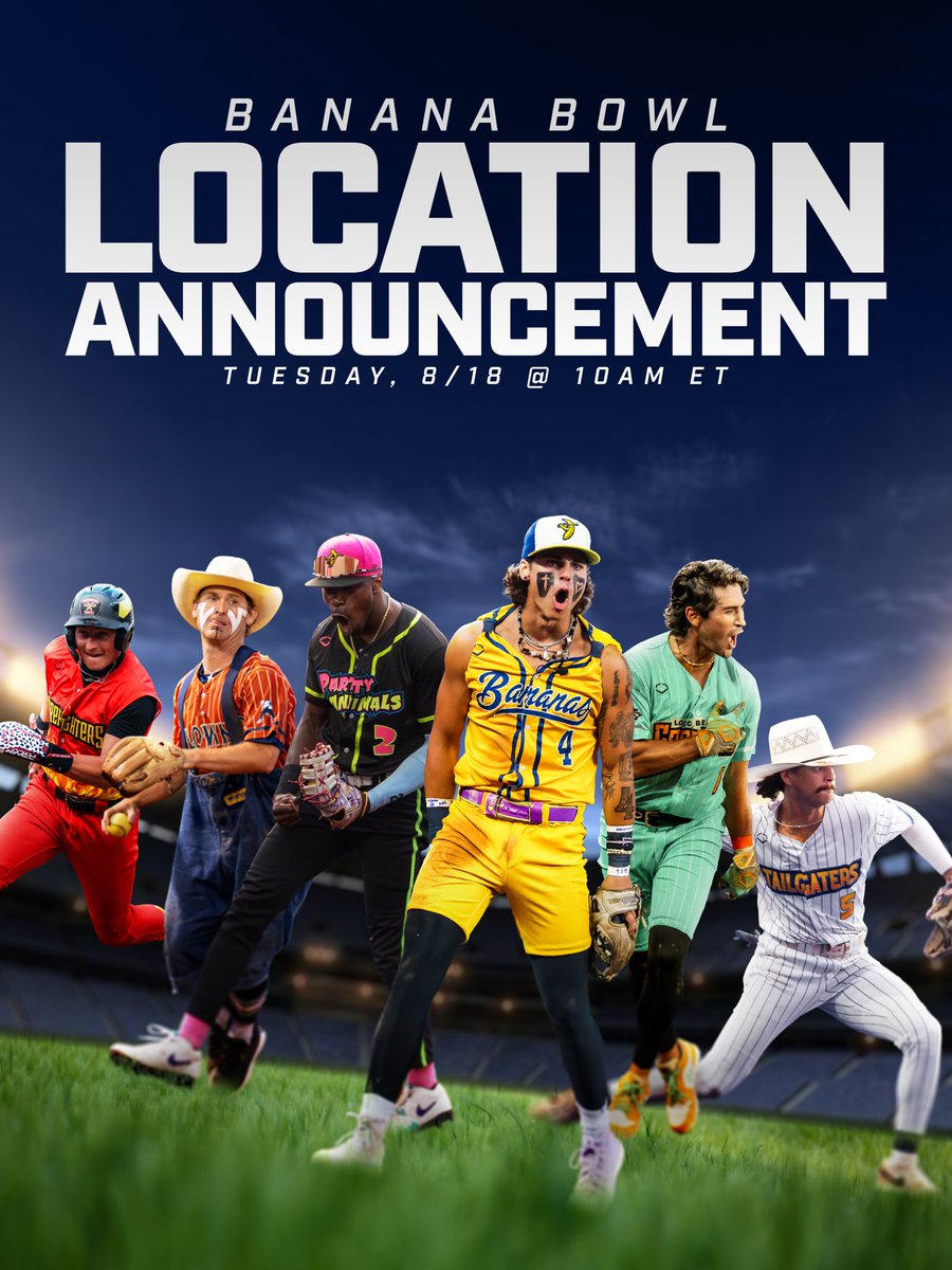 BananaBall_'s tweet photo. All roads lead to the Banana Bowl 🏆
 
Find out which city will host the inaugural Banana Bowl tomorrow at 10am ET ⏳ https://t.co/Hel31HuWCq