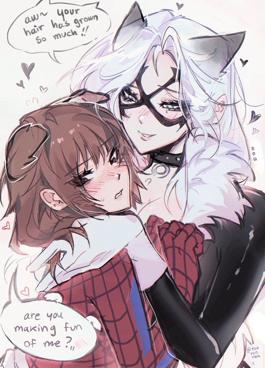 rooroorou's tweet photo. yuri time 
petra parker and felicia ♡ https://t.co/93nPBNsGGc