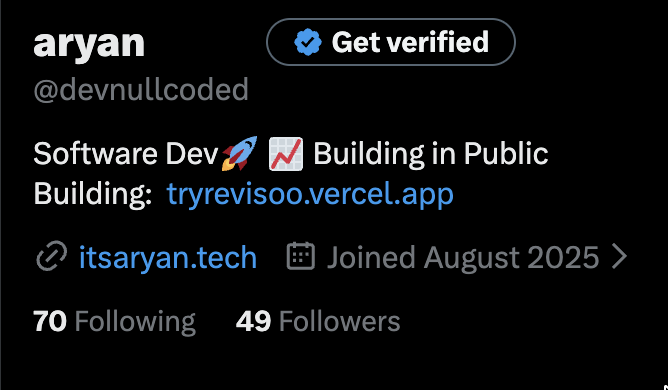 devnullcoded's tweet photo. Already on 49? Thanks a lot everyone. https://t.co/ghHlkjTF3S