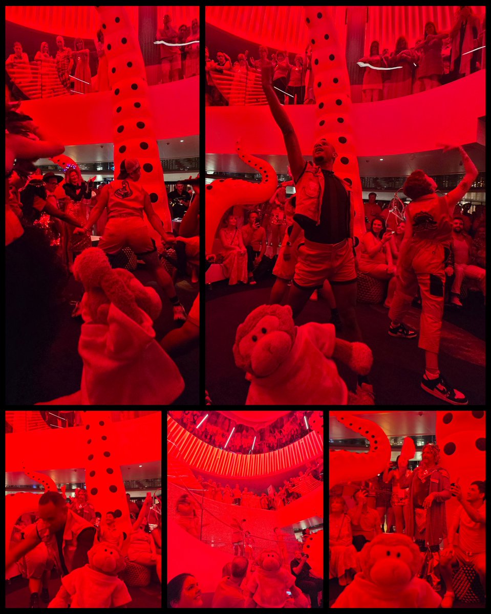 TravelingMocha's tweet photo. Dancing in the Roundabout on the Scarlet Lady for Scarlet Night!
#ScarletLady #Eclipse2026 #cruise #ScarletNight https://t.co/Bez8Z6gj6S