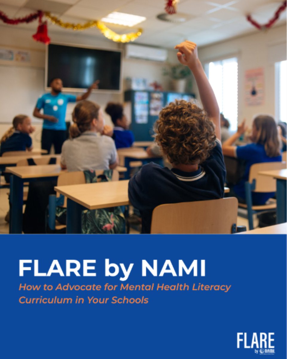 NAMICommunicate's tweet photo. Every young person deserves the tools to understand their mental health and know how to seek help.

The FLARE by NAMI Advocacy Guide can help you advocate for mental health literacy in your local schools and make your voice heard.

Learn how you can help bring FLARE by NAMI to your community: https://t.co/iyvwSI9iJQ

#FLAREbyNAMI #MentalHealthLiteracy #YouthMentalHealth #MentalHealthEducation