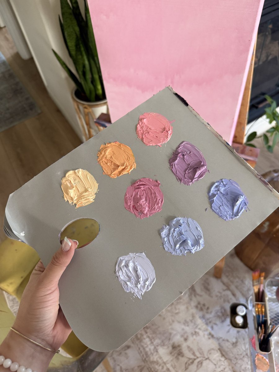 sincerelyart's tweet photo. the palette                         the painting https://t.co/L5ZXantkWD