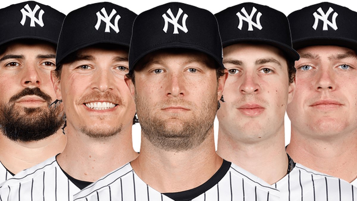 TalkinYanks's tweet photo. The New York Yankees starting pitching rotation https://t.co/z1mGgSkFph