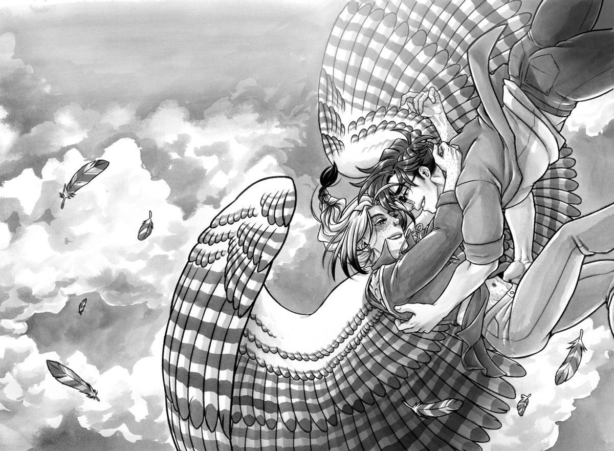 llllucid's tweet photo. It's the big one... Avialae is a completed 800+ BL original comic about a boy who grows wings, gets a boyfriend, and discovers where he came from. https://t.co/2iAVyuG5WO