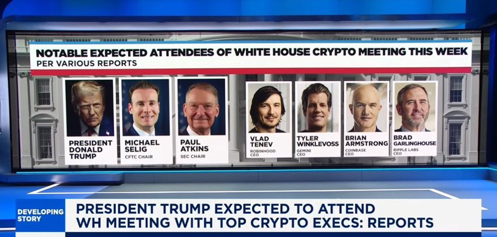 RippleXrpie's tweet photo. 🚨UPDATE: 🇺🇸 CNBC has just CONFIRMED that Ripple CEO Brad Garlinghouse will be attending this week’s White House Crypto Meeting.

TURN NOTIFICATIONS ON! 🔔 https://t.co/6kynrGcXK0
