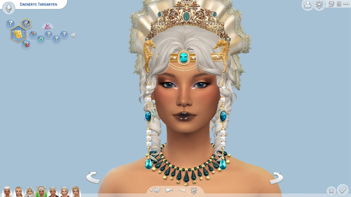 NarrowNim's tweet photo. Toying with Dany’s  (Daughter of Jaehaerys) wedding look. She’s marrying into a certain sea faring family… kind of #ASOIAFOC2026 #asoiafsims #asoiaf #hotd #hotdsave
#ts4 #sims4 #sims4medieval
#ts4medieval https://t.co/pQd7AJz5ts