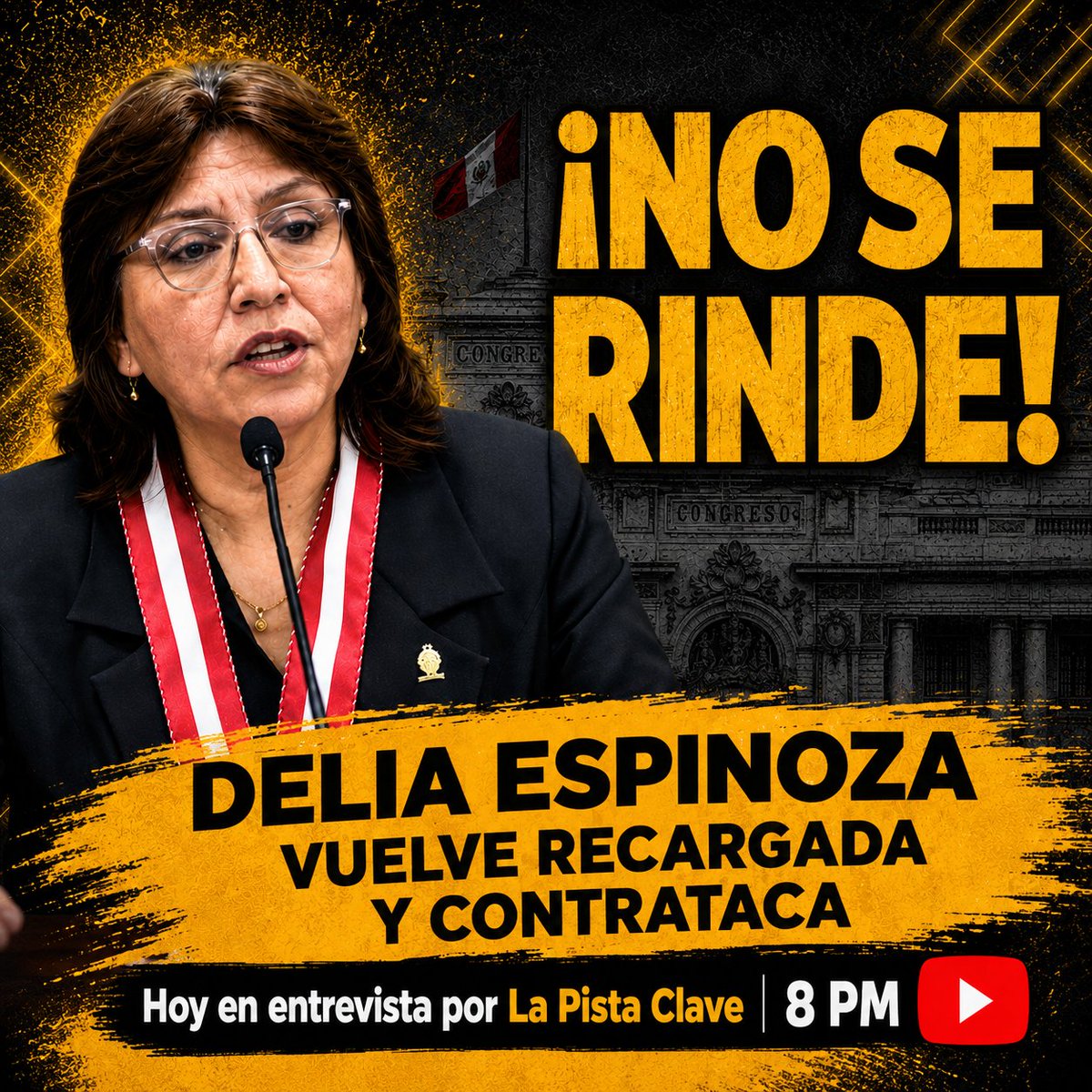 lapistaclave's tweet photo. Sonia Suyón entrevista hoy a la ex Fiscal de la Nación Delia Espinoza, decidida a dar pelea y no rendirse. https://t.co/LxMM80F4or