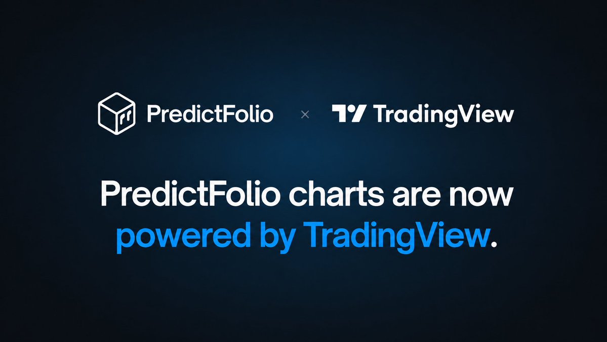 PredictFolio's tweet photo. Boy oh boy have we ever been cooking...

We got 3 big updates for ya.

First up: PredictFolio charts are now powered by @TradingView's Advanced Charts library. The engine behind 100M+ traders' screens: now on the first prediction markets platform to partner with them. https://t.co/0yoZif0QKB