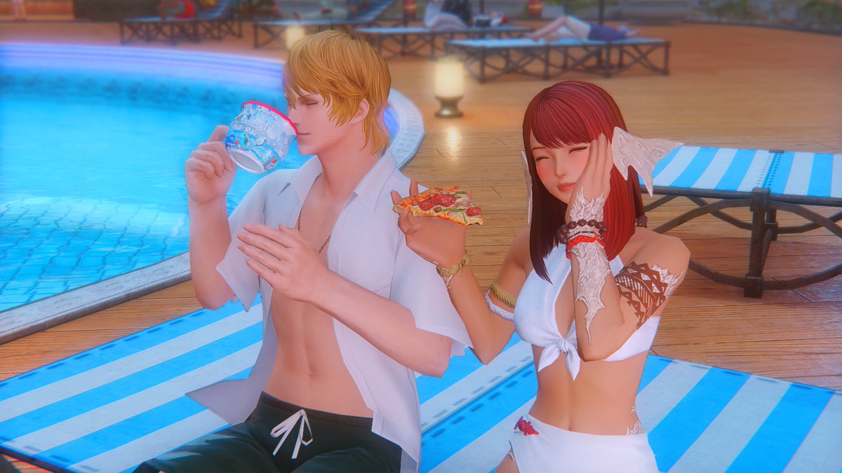 kaori_rokuyari's tweet photo. snacking by the pool @OathofLevin https://t.co/TK5q7TKtNQ