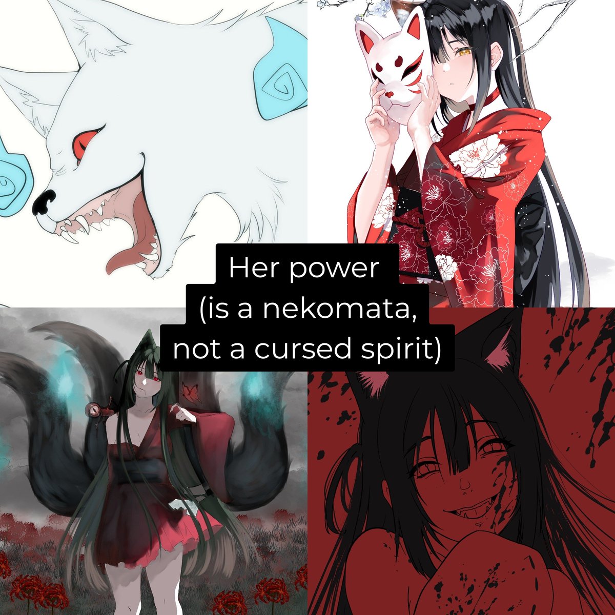 tanamy_'s tweet photo. Joining this trend too :3 
For context Tanamy was sealed away before Heian period and Mahito offered to teach her. As for powers is canon to myths so she don't use CE. 
#jjkoc #octrend https://t.co/m7z4sInmLn